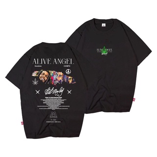 เสื้อยืดผ้าฝ้ายพิมพ์ลายขายดี เสื้อยืด DISTRO / MARELY SIMPLE BOB T-Shirt / ALIVE ANGEL ORIGINAL / REGGAE Clothing / JAMA