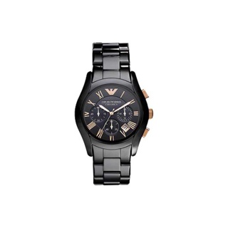 EMPORIO ARMANI นาฬิกาข้อมือผู้ชายรุ่น AR1410 Valente Ceramic Chronograph - Black