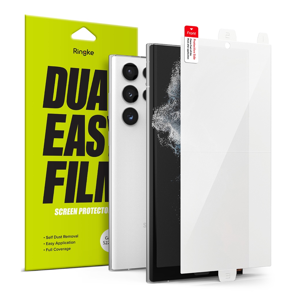 Ringke Dual Easy Film ตัวป้องกันหน้าจอ ใช้งานง่าย สำหรับ Galaxy S22 Ultra