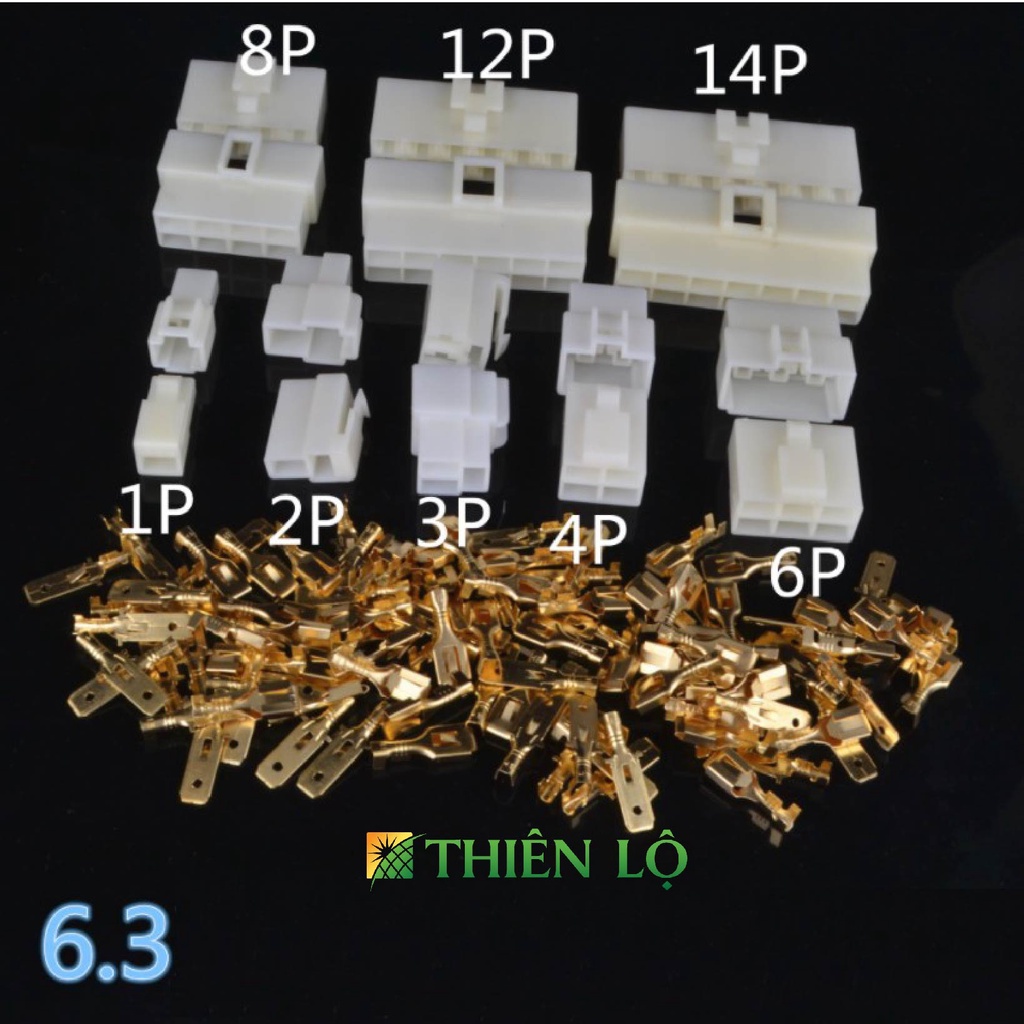 [BRONZE COS] ขั้วต่อสายไฟ 6.3 มม. สําหรับรถยนต์และรถบรรทุก 2P, 3P, 4P, 6P, 8P, 9P10P, 12P คุณภาพสูงจ