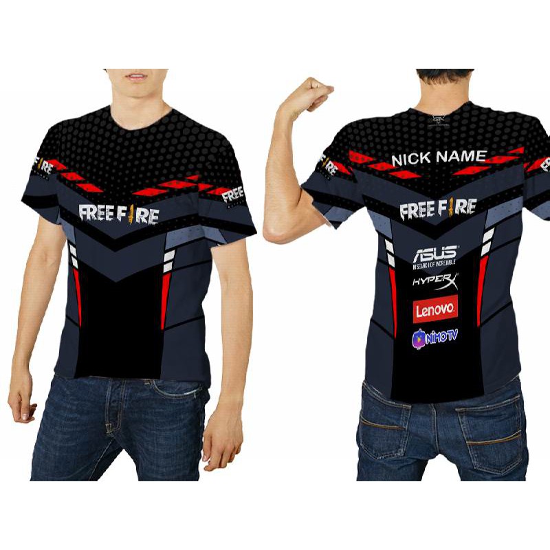 [Riashop] ฟรี NICKNAME!!! เสื้อยืด FREE FIRE | เสื้อยืด FREE FIRE Gaming | FREE FIRE FullPrint เสื้อ