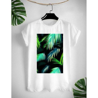 เสื้อยืดสกรีนลาย Tropical ใส่สบาย ไม่ยืด ไม่ย้วย สีสันสดใส