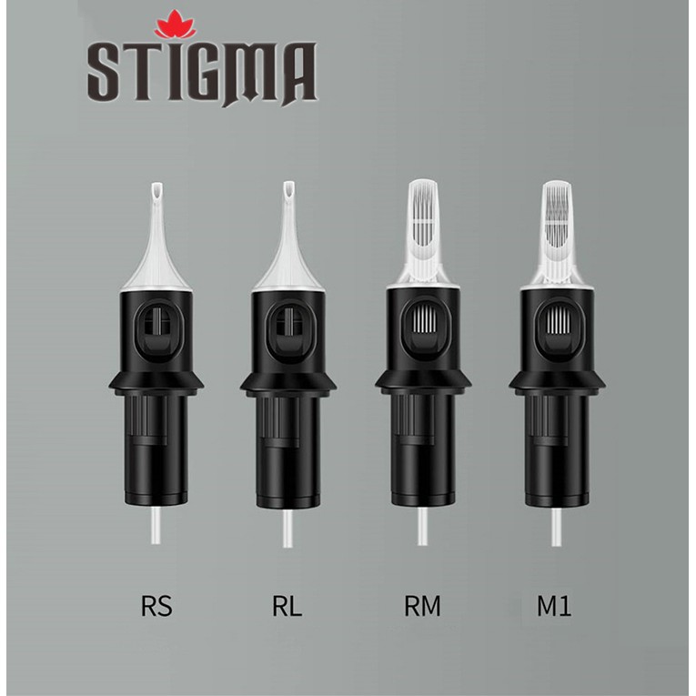 Stigma ตลับเข็มสักสีดําพร้อมเมมเบรนนุ่ม 20 ชิ้น/กล่อง