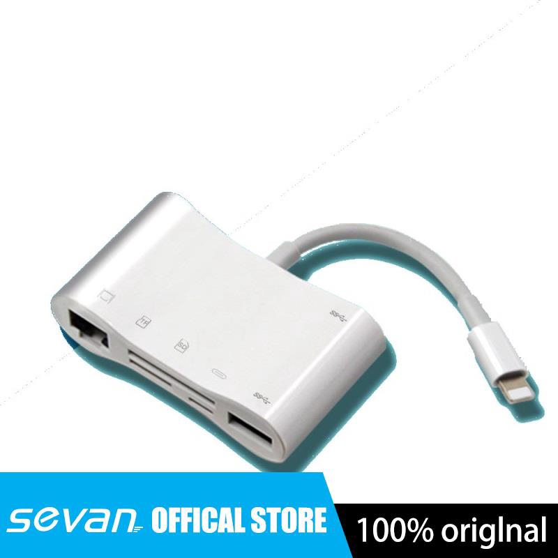 อะแดปเตอร์ 6 in 1 lightning hub rj 45 ethernet สําหรับ iphone ipad ipod ...