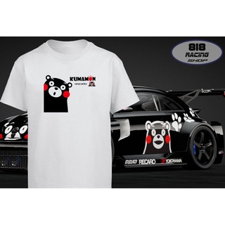 สตรีทแฟชั่น เสื้อยืด หมีดำจอมกวนคุมะมง [ขาว / เทา] [KUMAMON]คอกลม