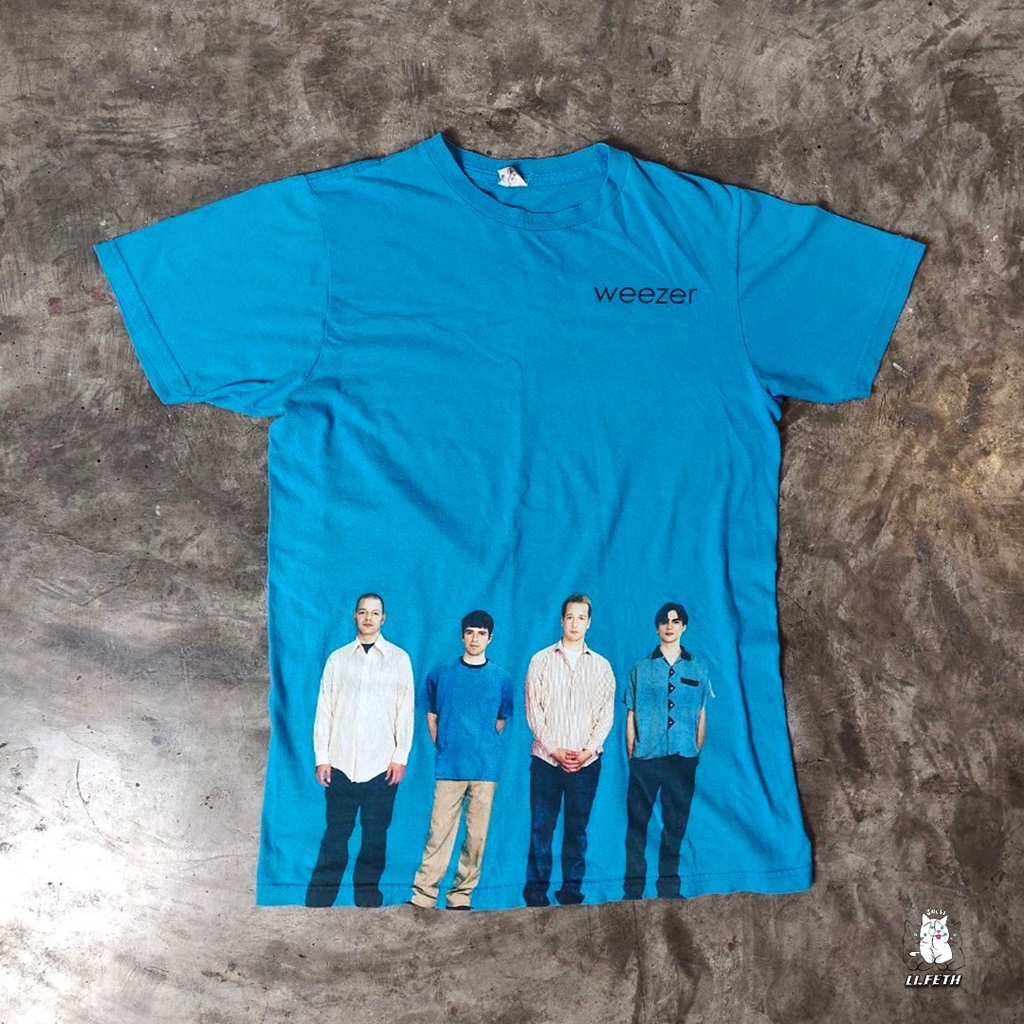 เสื้อวง Weezer Blue album วงร็อค สีฟ้า USAมือสอง