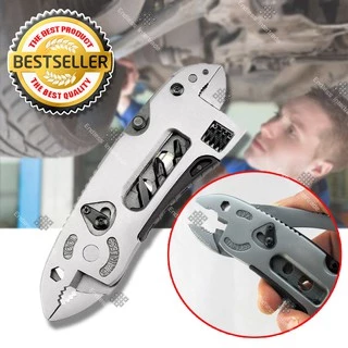 Elit Multitool ประแจอเนกประสงค์ Adjustable Wrench พกพา เครื่องมือสารพัดประโยชน์ มีดพับ คีม ไขควง Gadget เดินป่า แคมป์ปิ้