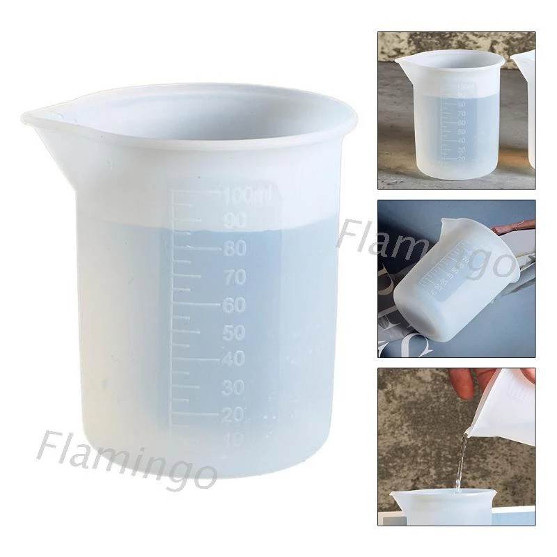 Flgo ถ้วยตวงซิลิโคน Diy สําหรับทําเครื่องประดับ 100 มล .