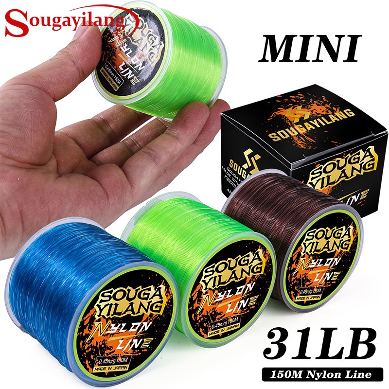 Sougayilang สายไนล่อนตกปลา 150 เมตร 5.29-31.26LB 3 สีสดใส MiNi สีเขียว 0.18 มม. -5.29lb