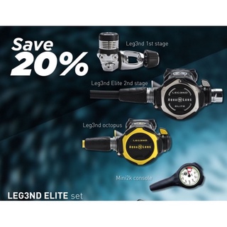 AQUALUNG : Legend Elite Regulator + Legend Octopus + Pressure Gauge (ราคายกเซท พร้อม สายpressure gauge)