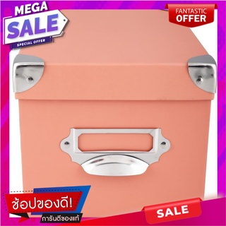 กล่องกระดาษเหลี่ยม STACKO ไซซ์ S 16x24.3x14 ซม. สีชมพู กล่องเก็บของ PAPER STORAGE BOX STACKO S 16X24.3X14CM PINK อุปกรณ์