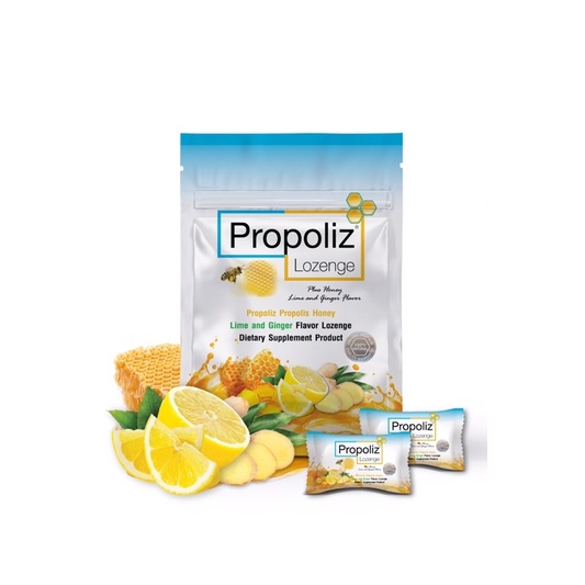 Propoliz Lozenge Plus เม็ดอมบรรเทาอาการเจ็บคอจากธรรมชาติ 100%