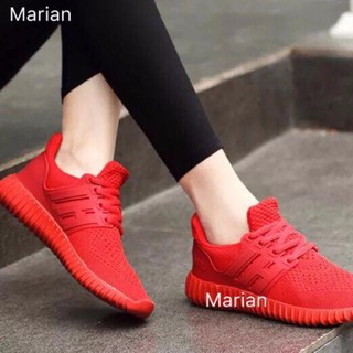 Marian รองเท้า รองเท้าผ้าใบแฟชั่น รองเท้าผ้าใบผู้หญิงสีแดง รุ่น A046 - Red