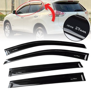 กันสาดประตู รุ่น นิสสัน เอ็กซ์เทรล NISSAN X-TRAIL ปี 2015 - 2019 สีดำเงา โลโก้ขาว 4 ชิ้น