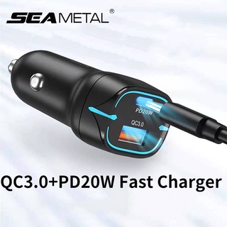 อุปกรณ์ชาร์จในรถยนต์ QC3.0 PD20W พอร์ตคู่ ชาร์จเร็ว 12V 24V USB Type C