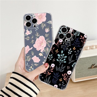 เคสโทรศัพท์มือถือแบบนิ่ม TPU ลายดอกกุหลาบ สําหรับ iPhone 14 13 12 11 Pro Max 14Plus mini X XS XR XSMAX 6 6s 5 5S 6plus 6splus 7 8 SE2020 7plus 8Plus QMZT