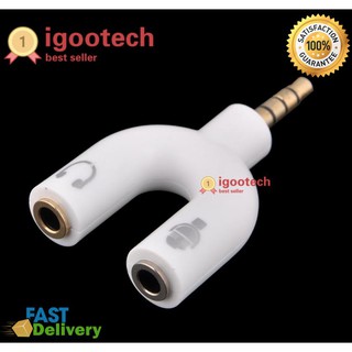 igootech สินค้าขายดี! แจ๊คแปลง 3.5 มม. 3 ขีด สำหรับต่อไมค์ และหูฟัง หัวแจ๊ค 3 ขีด แท็บเล็ต Adapter ต่อไมค์แยก