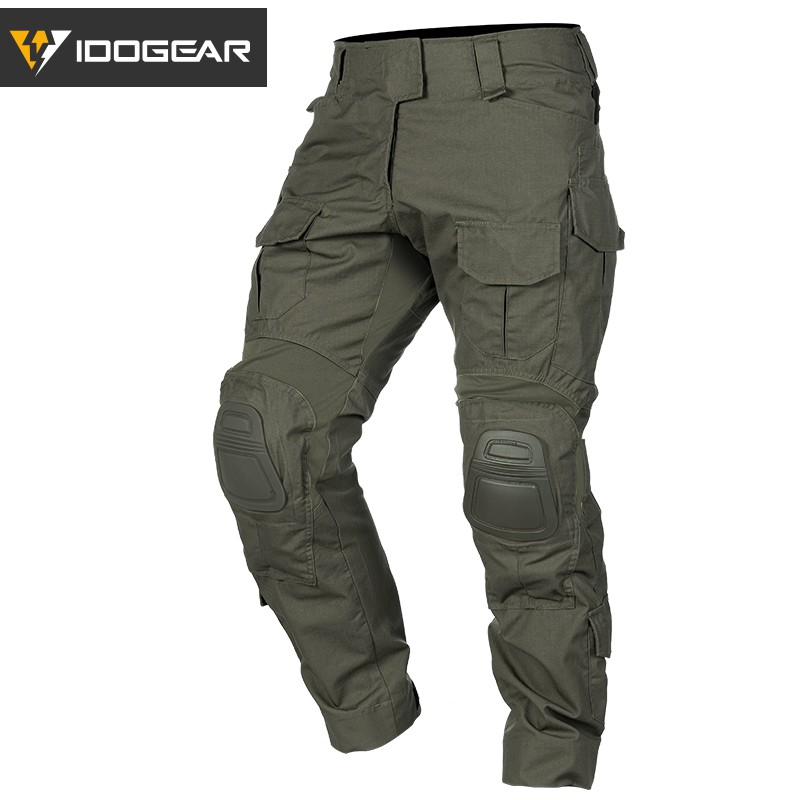 Idogear กางเกงยุทธวิธี G3 พร้อมสนับเข่า Airsoft BDU กางเกงผู้ชาย ทรงหลวม 3205