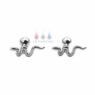 Korea style snake earring ตัวก้านไทเทเนียมสแตนลส ขนาดก้าน 1.2mm( ราคาต่อ1 ชิ้น)