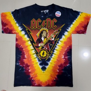 เสื้อวง​ ACDC มัด​ย้อม​ลิขสิทธิ์​แท้​ Liquid.blue.