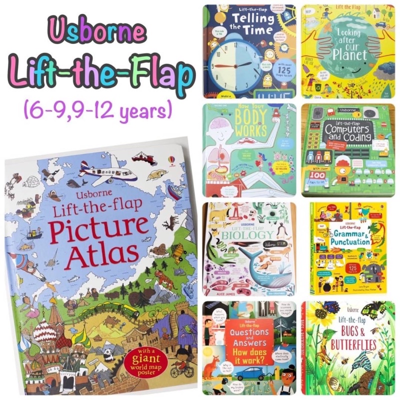 หนังสือบอร์ดบุ๊คสำหรับเด็ก Usborne lift-the-flap เซตเด็กโต 6-12 ปี