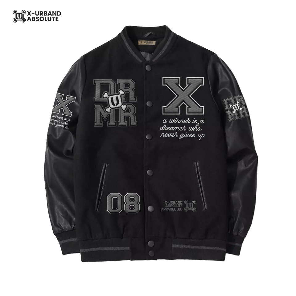 X Urband Absolute เสื้อแจ็คเก็ตเบสบอล Varsity ปักเต็ม