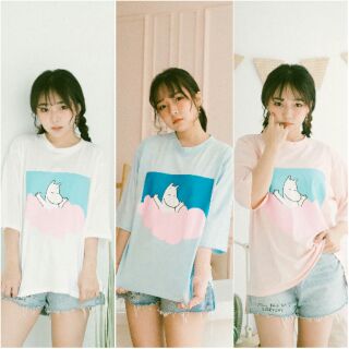 Oversize Moomin ☁ พร้อมส่ง! แขนยาวถึงศอกน่ารักมากๆค่า