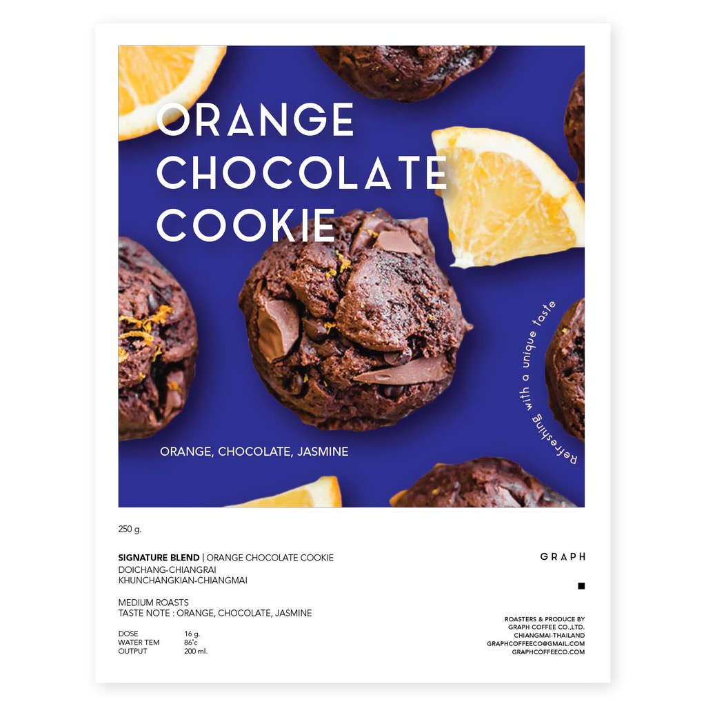 graph coffee co. เมล็ดกาแฟ Signature blend Orange chocolate cookie