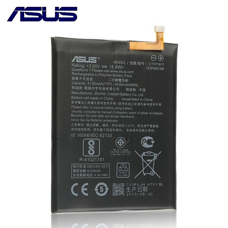 Orignal Asus C11P1611แบตเตอรี่สำหรับASUS Zenfone 3 Max ZC520TL ZB570TL X018DC 4030MAh