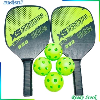 Pickleball Paddle Set with Wood Pickleball Rackets 4 Balls and Portable Bag