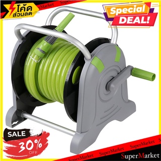 สายยางโรลตั้งพื้น SPRING N10 1/2 นิ้วx20M สีเขียว-เทา สายยางรดน้ำ GROUND-BASED HOSE REEL SPRING N10 1/2"X20M GREEN/GRAY