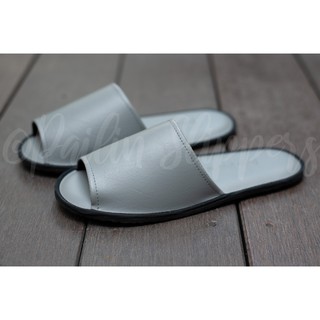 รองเท้าใส่ในบ้าน พื้นไบเก้นปั๊มกันลื่น รุ่น Pewter Grey น้ำหนักเบา กันส้นเท้าแตก slipper หัวเปิด ระบายอากาศดี