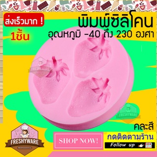 แม่พิมพ์ทำขนม FRESHYWARE แม่พิมพ์ซิลิโคน สตรอเบอร์รี่ Strawberry พิมพ์วุ้น ถาดน้ำแข็ง พิมพ์เค้ก พิมพ์ขนม Silicone Mold