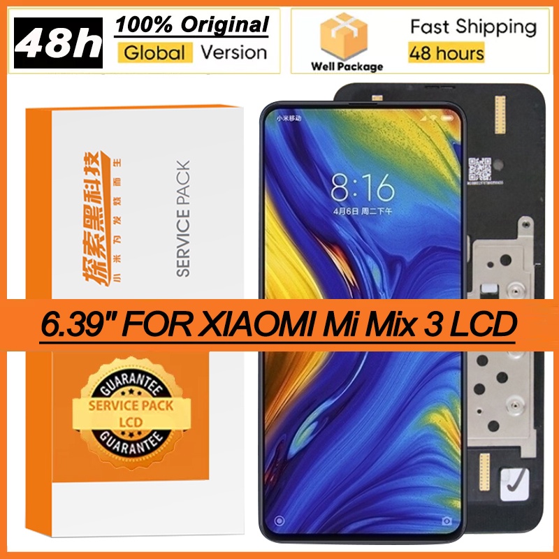 100% Original AMOLED 6.39'' LCD Replacement For Xiaomi Mi Mix 3 Display Touch Screen Digitizer Assembly M1810E5A