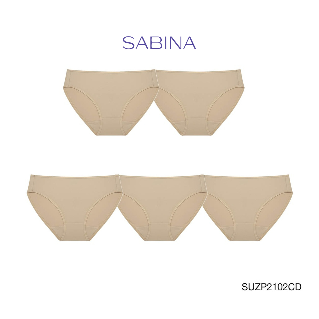 Sabina กางเกงชั้นใน (Set 5 ชิ้น) (Bikini Sexy) รุ่น Panty Zone รหัส SUZP2102CD สีเนื้อเข้ม
