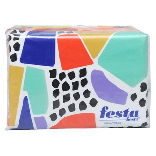 🔥The Best!! เฟสตา เบสต้า กระดาษเช็ดหน้า 50 แผ่น FESTA BESTA Facial Tissue 50 sheets