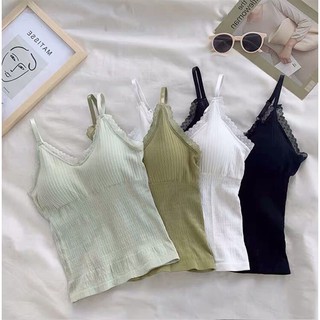 เสื้อซับในสายเดี่ยว V003 คอวี Freesize 30-36 นิ้ว