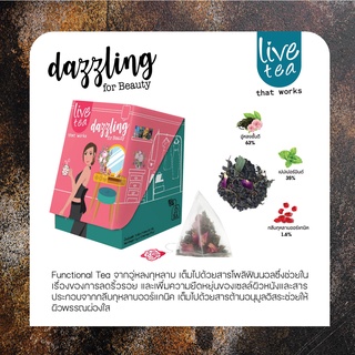 ชาอู่หลง LIVE TEA DAZZLING FOR BEAUTY PINK COLOR 2 G x 10 TEABAG (20 G)