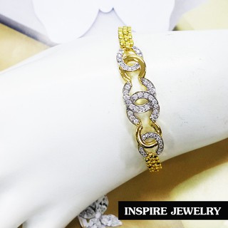 INSPIRE JEWELRYสร้อยข้อมือเพชรCZ เพชรสวยเกรด AAA++ เพชรวิ้งเจิดจรัส , gold plated งานจิวเวลลี่ ราคาเบาๆ