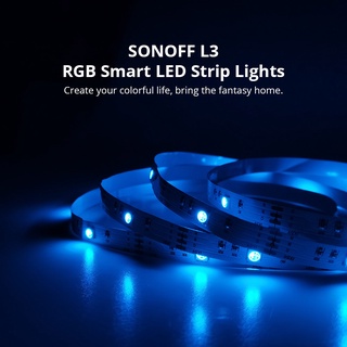 Sonoff L3 แถบไฟ LED RGB ยืดหยุ่น 5 เมตร พร้อมเสียงเพลง สําหรับตกแต่งบ้าน คริสต์มาส