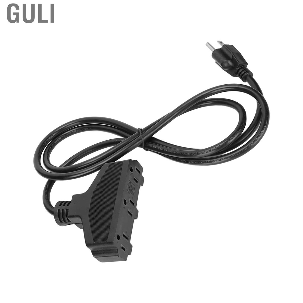 Guli 3 Outlet Power Extension Cord 16AWG 1.8m5.9ft 15A Heavy Duty 1 To