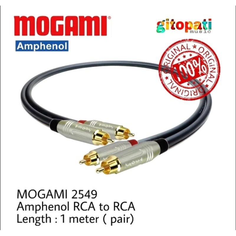 MOGAMI 2549 vs Amphenol สายอินเตอร์คอม RCA 1 เมตร