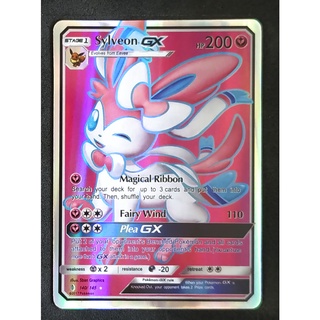 Sylveon GX Card 140/145 นิมเฟีย Pokemon Card Gold Flash Light (Glossy) ภาษาอังกฤษ