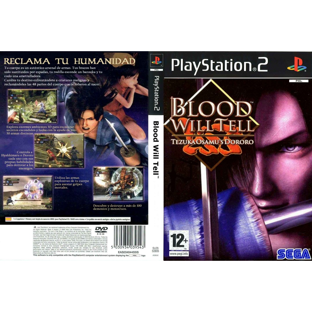แผ่นเกมส์ PS2 Blood Will Tell Tezuka Osamu's Dororo คุณภาพ ส่งไว (DVD)