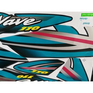 สติ๊กเกอร์ WAVE 110 ปี 2001 รุ่น 7 ติดรถสีเขียวเข้ม ราคาถูกที่สุด สีสวย คุณภาพดี