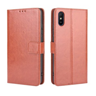 เคสโทรศัพท์หนังฝาพับพร้อมช่องใส่บัตรสําหรับ Xiaomi Redmi 9 9a 9c