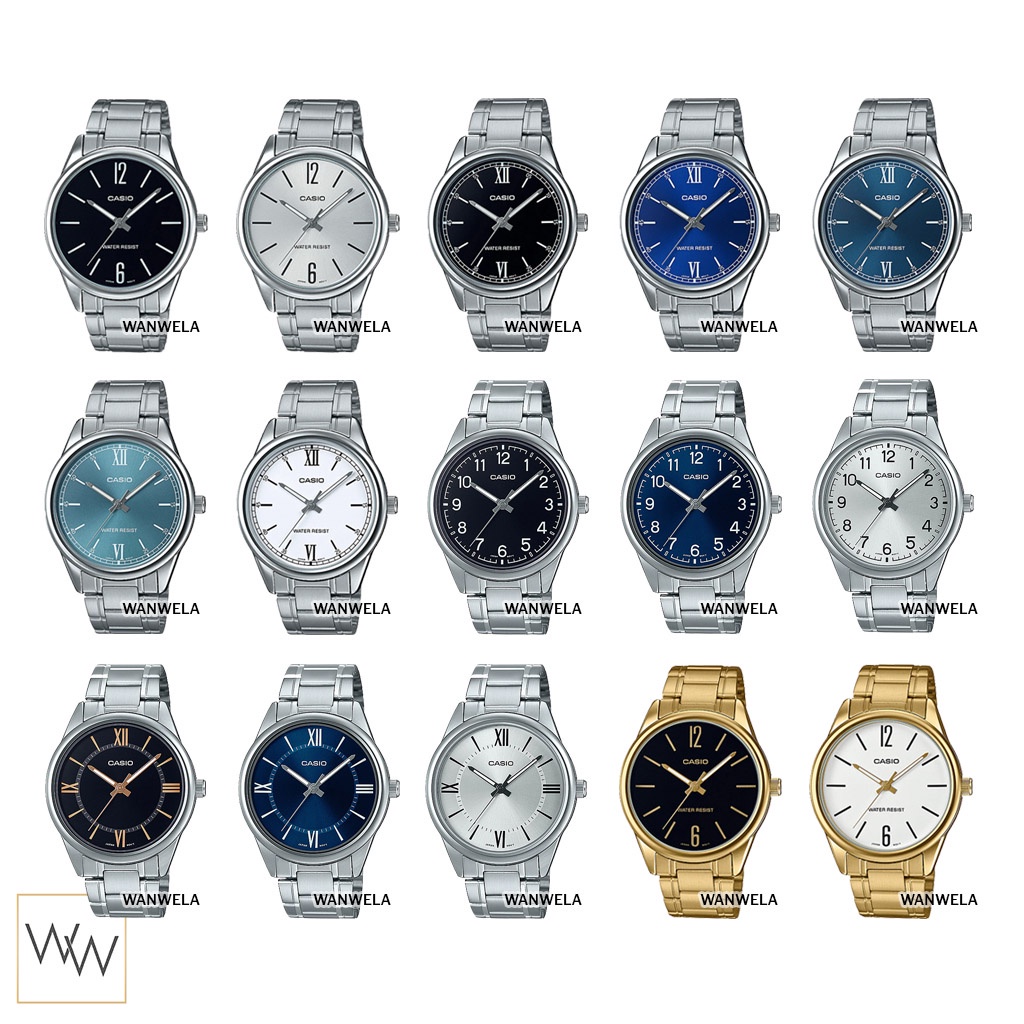 นาฬิกาคู่ นาฬิกาดิดิจิตอล [ใส่โค้ดลดเพิ่ม] ของแท้ นาฬิกาข้อมือ Casio ผู้ชาย รุ่น MTP-V005 สายสแตนเลส