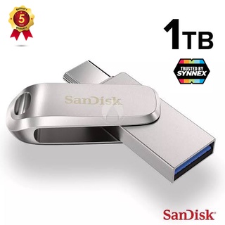 แฟลชไดรฟ์ SanDisk Ultra® Dual Drive Luxe USB Type-C 1TB (SDDDC4-1T00-G46) สินค้ารับประกันศูนย์ SYNNEX 5 ปี. แท้ 100 %