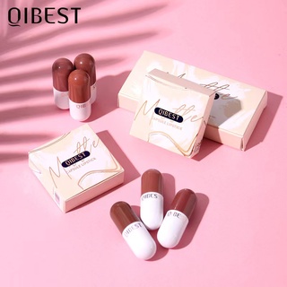 QIBEST ลิปสติก แคปซูล แบบกันน้ำ มีให้เ ลิปสติก เนื้อแมท กันน้ํา ติดทนนาน(1กล่อง 3 สี)