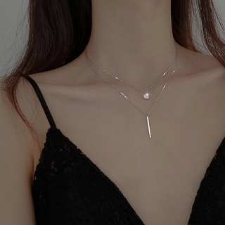 [Women Women สร้อยคอชุบเงินจี้ทรงกลม,เพทายสองชั้น [เครื่องประดับ][เครื่องประดับ]